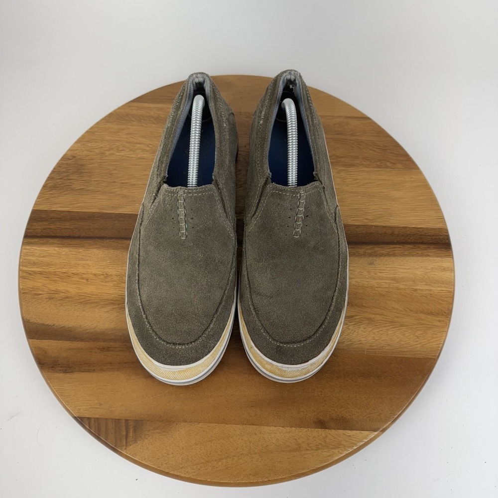 Mens Clarks Taupe Leather Slip On Comfort Casual Loafer Sneakers Size 9.5 M GUC - Picture 4 of 8